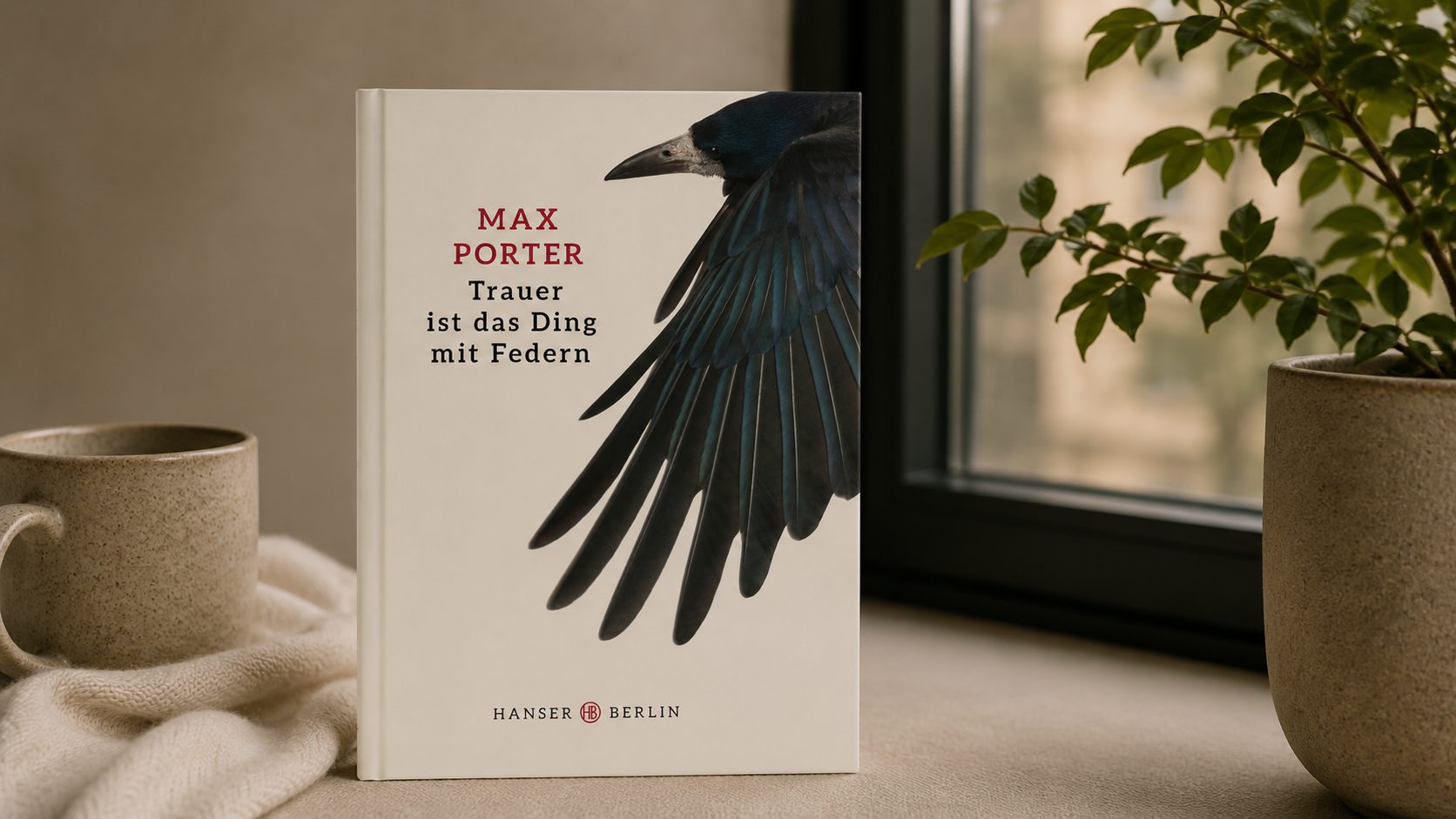 Cover des Buches Trauer ist das Ding mit Federn von Max Porter